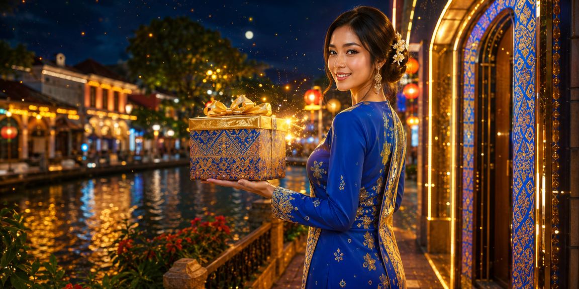 Hiburan kasino gaya baju kurung Melayu di Melaka dengan 1916